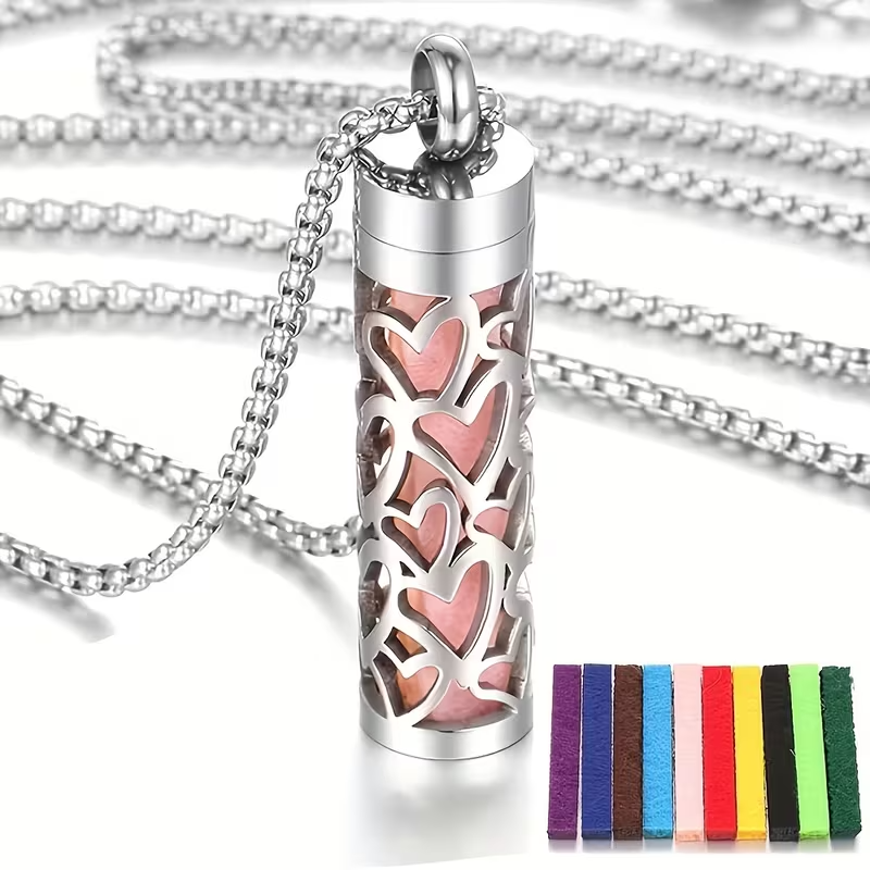 Аромакулон-підвіска, кулон для ароматерапії з набором кольорових фетрових вкладок (des2)