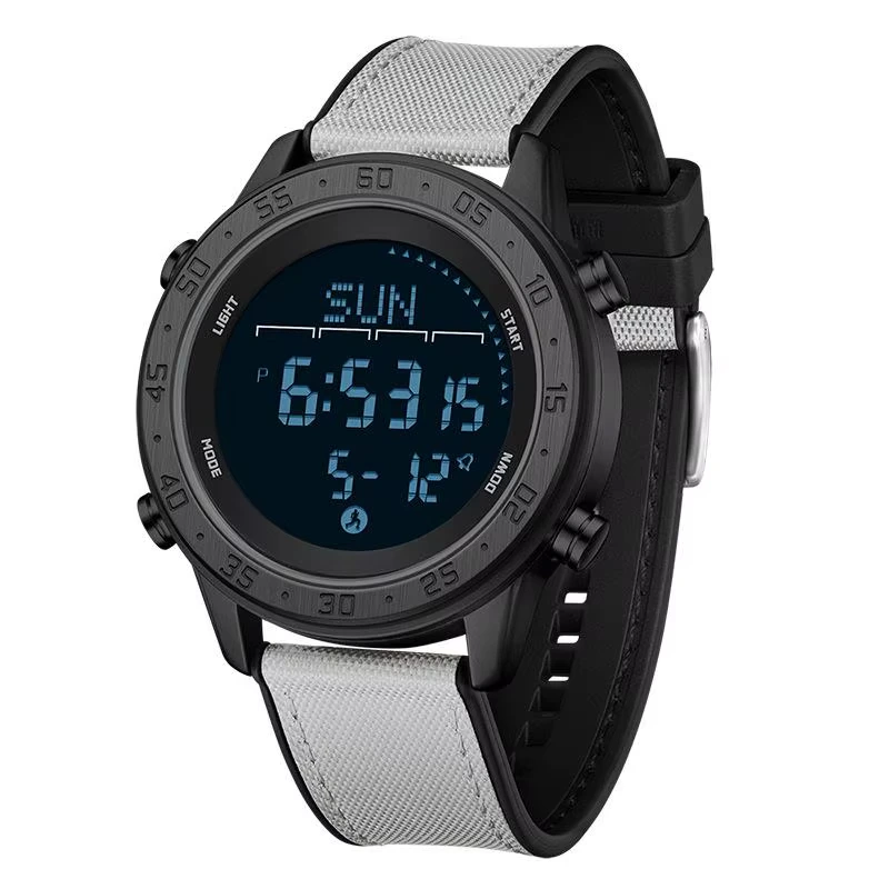 Чоловічий спортивний годинник Sanda 2218 Silicone Black-Khaki з електронним циферблатом та підсвічуванням — Sanda