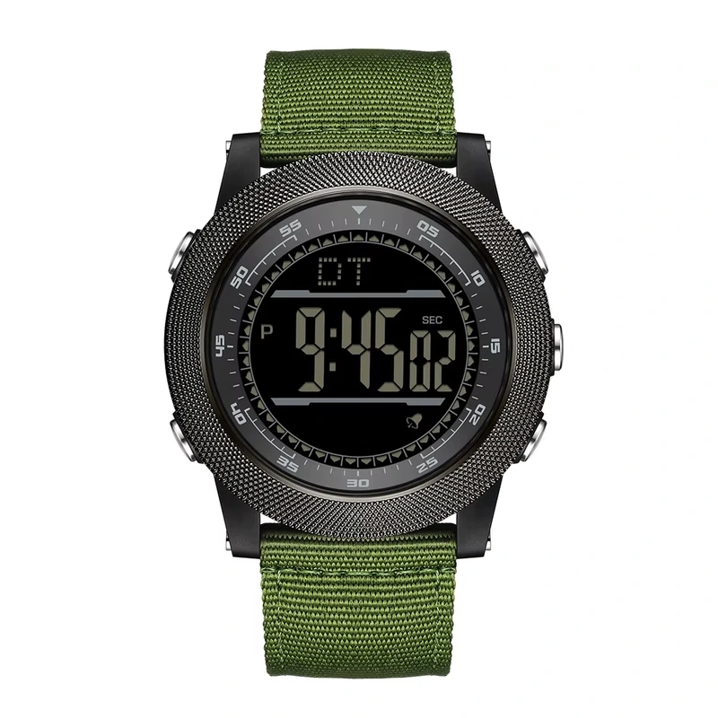 Чоловічий тактичний годинник Sanda 6391 Nylon Green з електронним циферблатом та водонепроникністю 5 ATM — Sanda