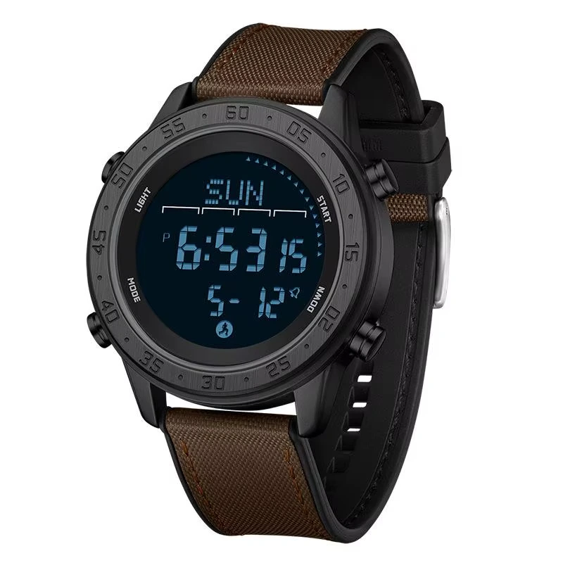 Наручний годинник Sanda 2218 Silicone Black-Brown з електронним циферблатом та захистом 5 ATM — Sanda