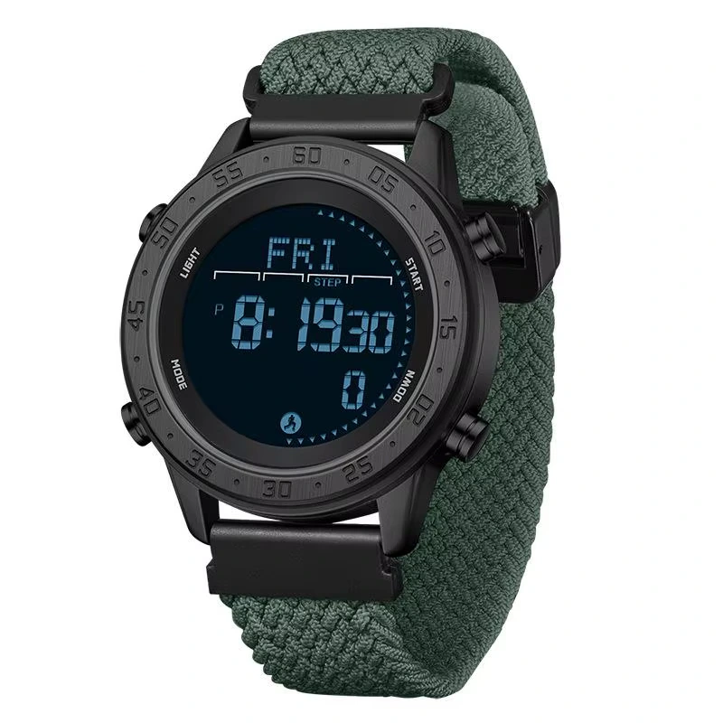 Тактичний чоловічий годинник Sanda 2218 Nylon Black-Green з нейлоновим ремінцем та підсвічуванням — Sanda