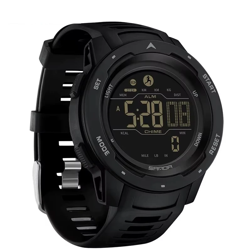 Тактичний годинник Sanda 2145 Black з електронним циферблатом та водонепроникністю 5 ATM — Sanda