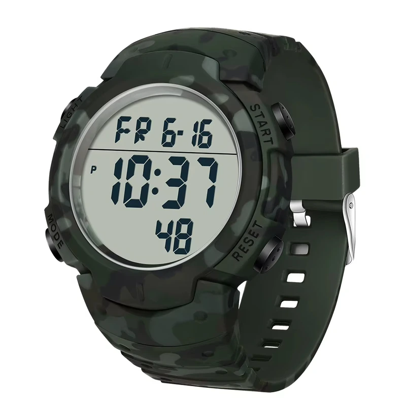 Тактичний годинник Sanda 2182 Camo Green-White з водонепроникністю 5 ATM та підсвічуванням — Sanda