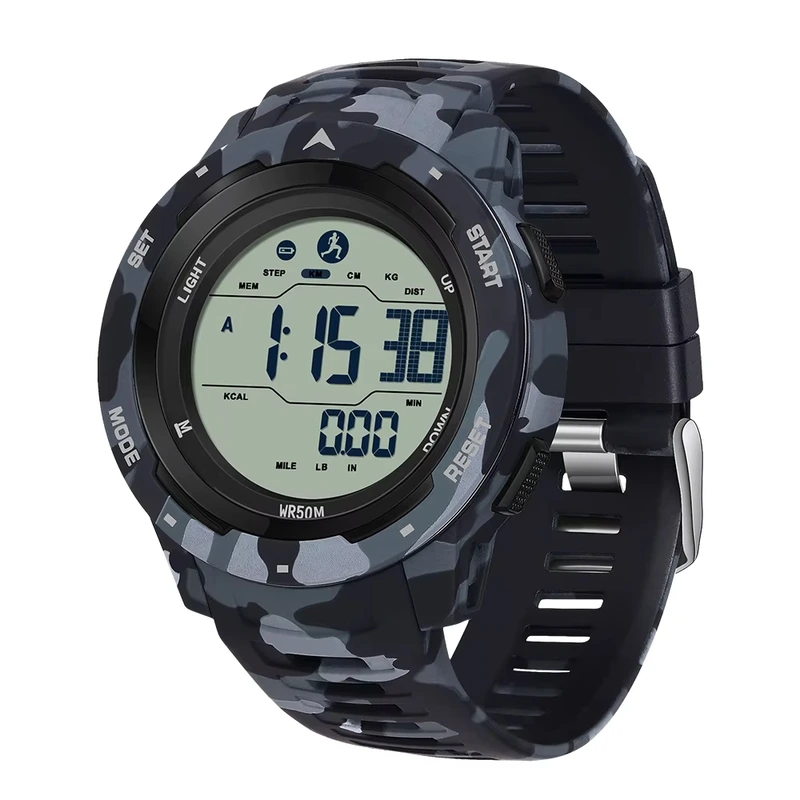 Тактичний годинник Sanda 2186 Camo Black-White з електронним циферблатом та захистом 5 ATM — Sanda