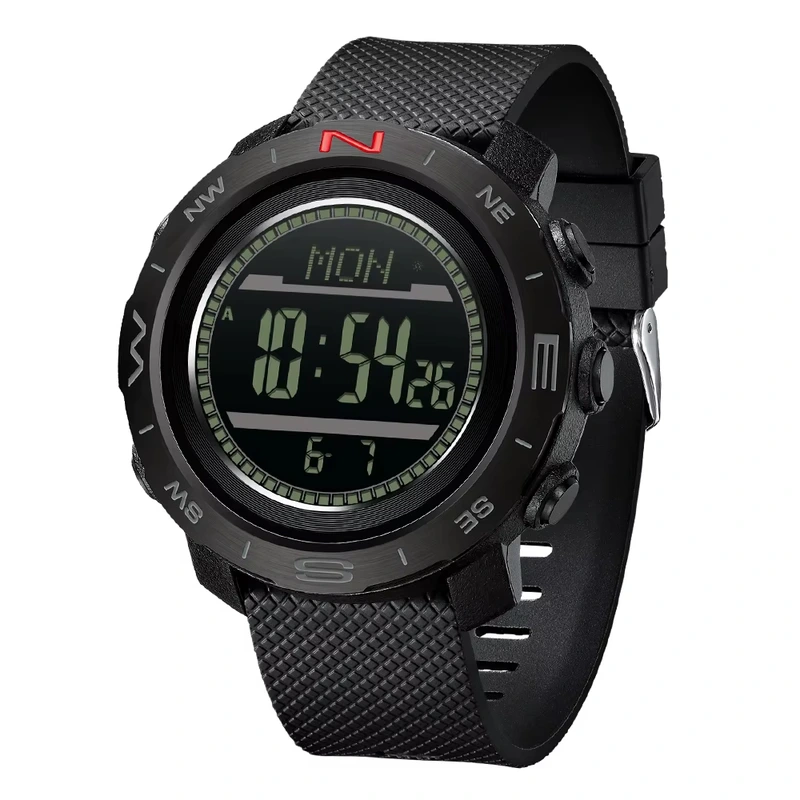 Тактичний годинник Sanda 5106 All Black з електронним циферблатом та водонепроникністю 5 ATM — Sanda