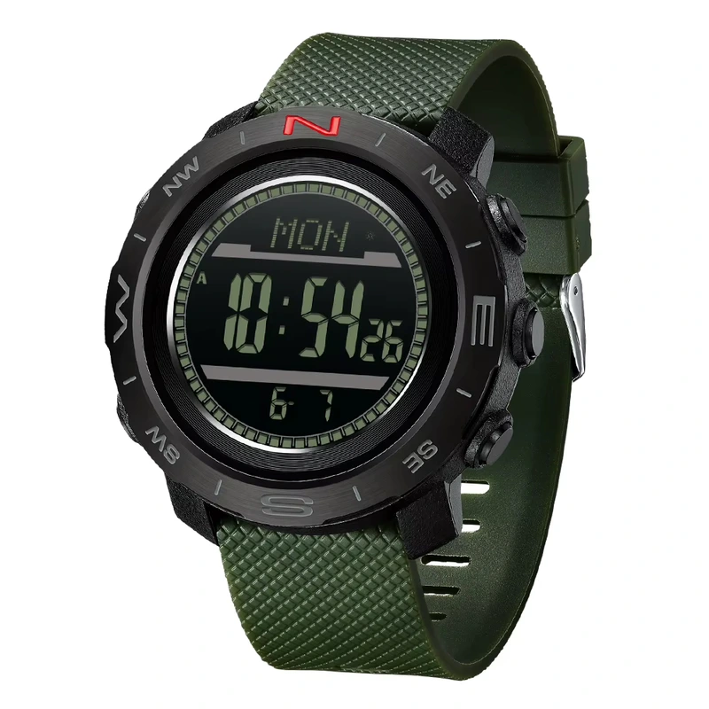 Тактичний годинник Sanda 5106 Black-Green з електронним циферблатом та водонепроникністю 5 ATM — Sanda