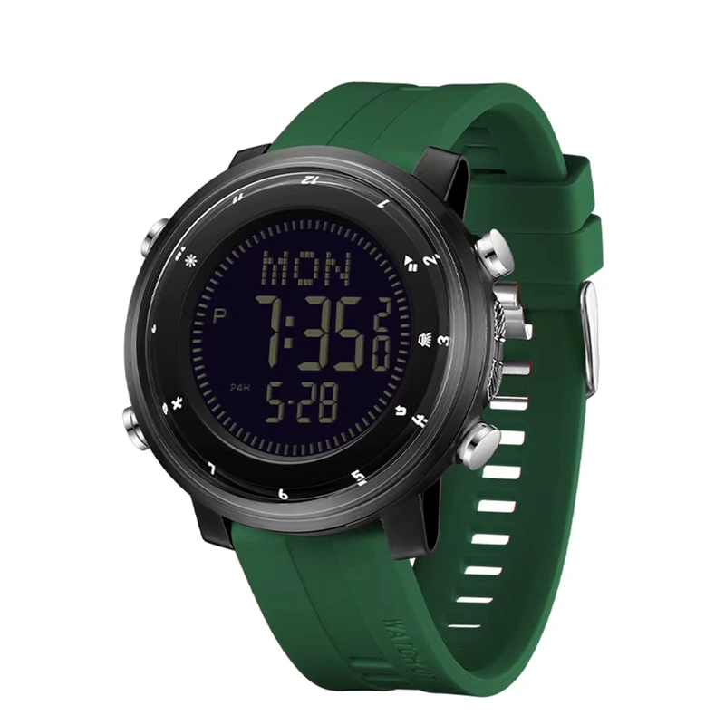 Тактичний годинник Sanda 6378 Black-Green з електронним циферблатом та захистом 5 ATM — Sanda