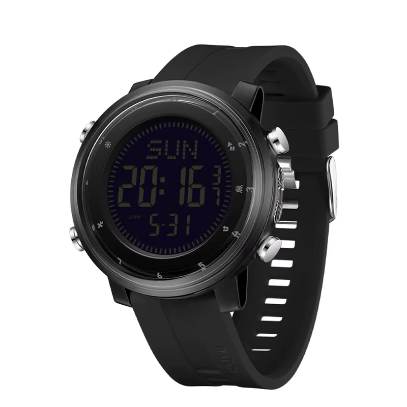 Тактичний спортивний годинник Sanda 6378 All Black з електронним циферблатом та водозахистом 5 ATM — Sanda