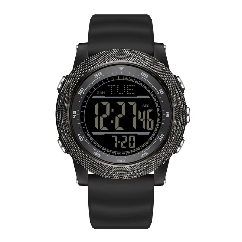 Тактичний спортивний годинник Sanda 6391 Silicone Black з електронним циферблатом та підсвічуванням — Sanda