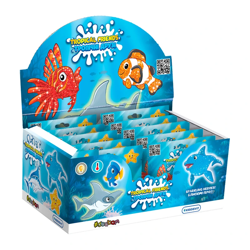 Дисплей стретч-іграшок у вигляді тварини серії "Желейна" – ТРОПІЧНІ ДРУЗІ (8 шт.) — #sbabam