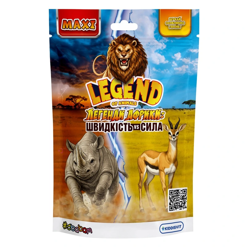 Стретч-іграшка у вигляді тварини серії "LEGEND OF ANIMALS МАКСІ" – ЛЕГЕНДИ АФРИКИ: ШВИДКІСТЬ VS СИЛА (у диспл.)
