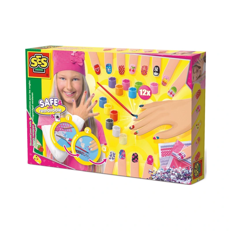 Набір для творчості - МОДНИЙ МАНІКЮР (фарби, пензлик, стікери, прикраси)