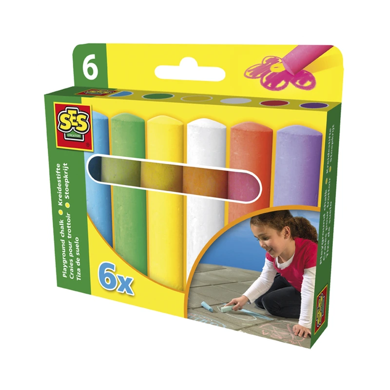 Набір крейд для асфальту- ВЕСЕЛА ПАЛІТРА (6 кольорів) — SES Creative
