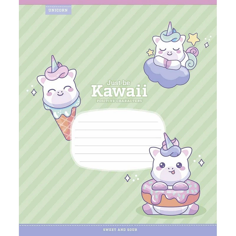 Зошит учнівський "Just be Kawaii" 012-3408K-5 в клітинку, 12 аркушів