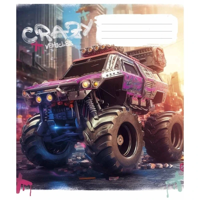 Зошит загальний "Monster trucks" 048-3283L-2 у лінію, 48 аркушів — Школярик