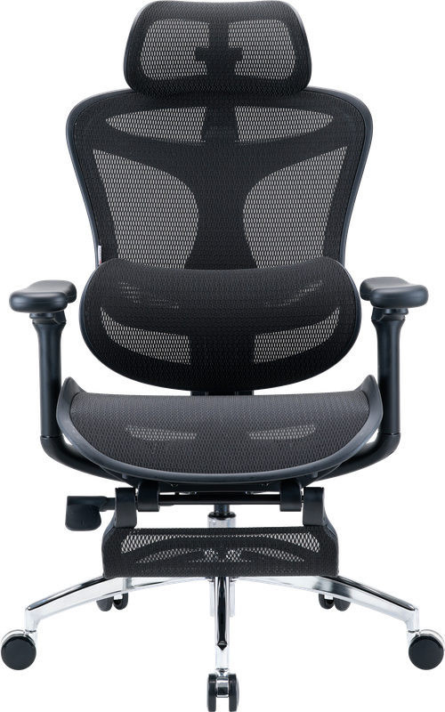 Крісло офісне з підставкою для ніг Sihoo DORO C300L Mesh Black with footrest — Sihoo