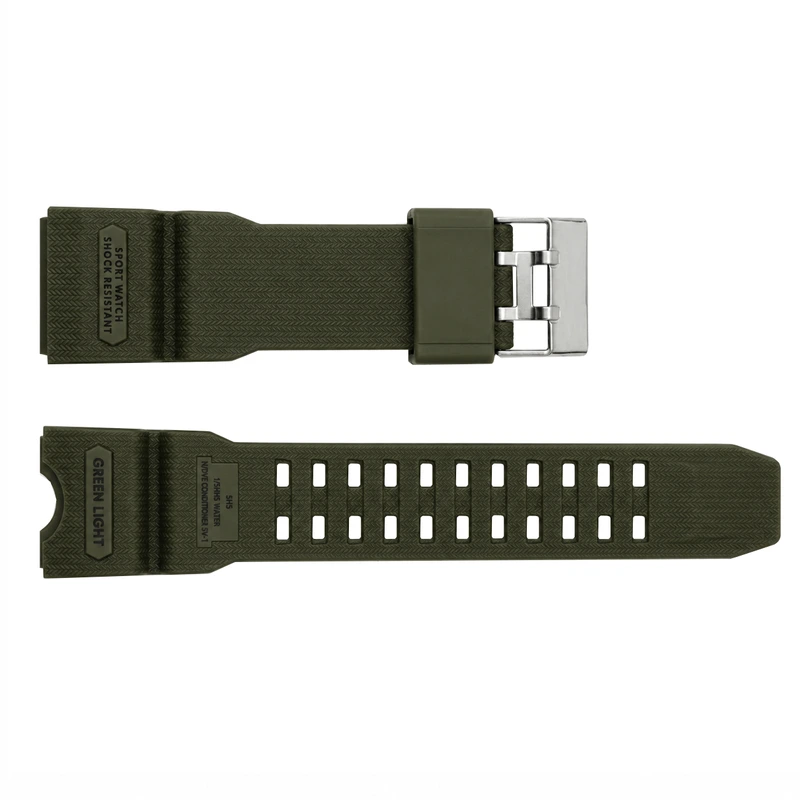 Ремінець для годинника Skmei 2396 Army Green силіконовий темно-зелений мілітарі