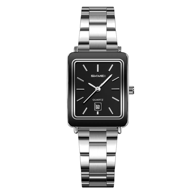 Чоловічий годинник Skmei 2566SIBK Silver-Black з мінеральним склом та сталевим браслетом — Skmei