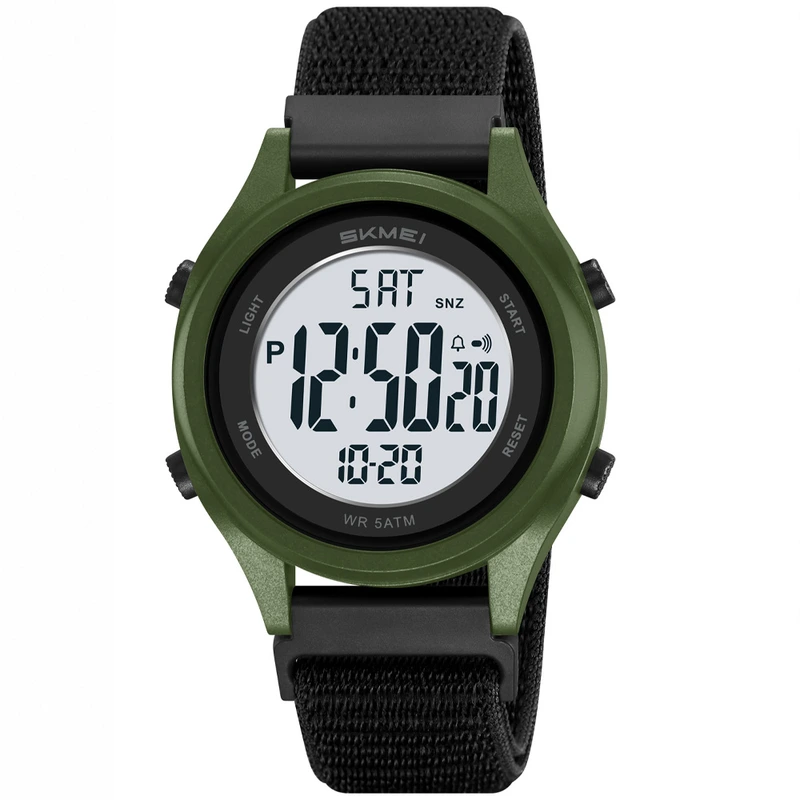 Чоловічий годинник Skmei 2669NAG Army Green-nylon з нейлоновим ремінцем у мілітарі стилі