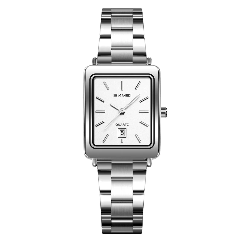 Чоловічий класичний годинник Skmei 2566SISI Silver-Silver зі сріблястим браслетом та мінеральним склом — Skmei