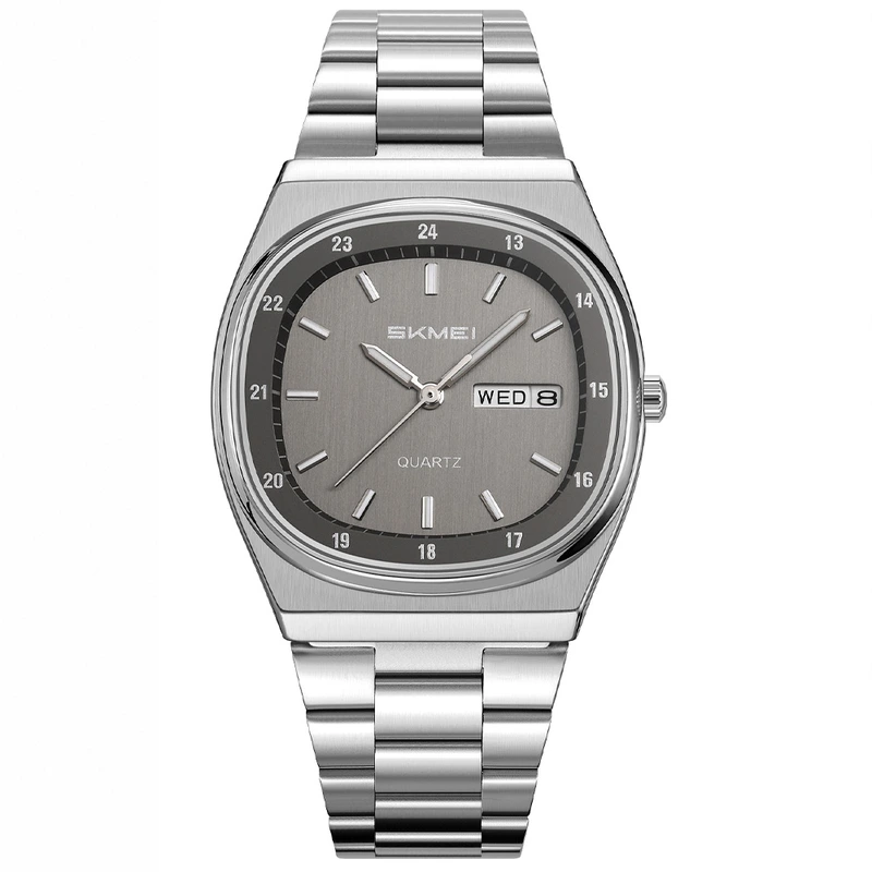 Чоловічий годинник Skmei 2630SITN Silver-titanium з металевим браслетом та календарем — Skmei