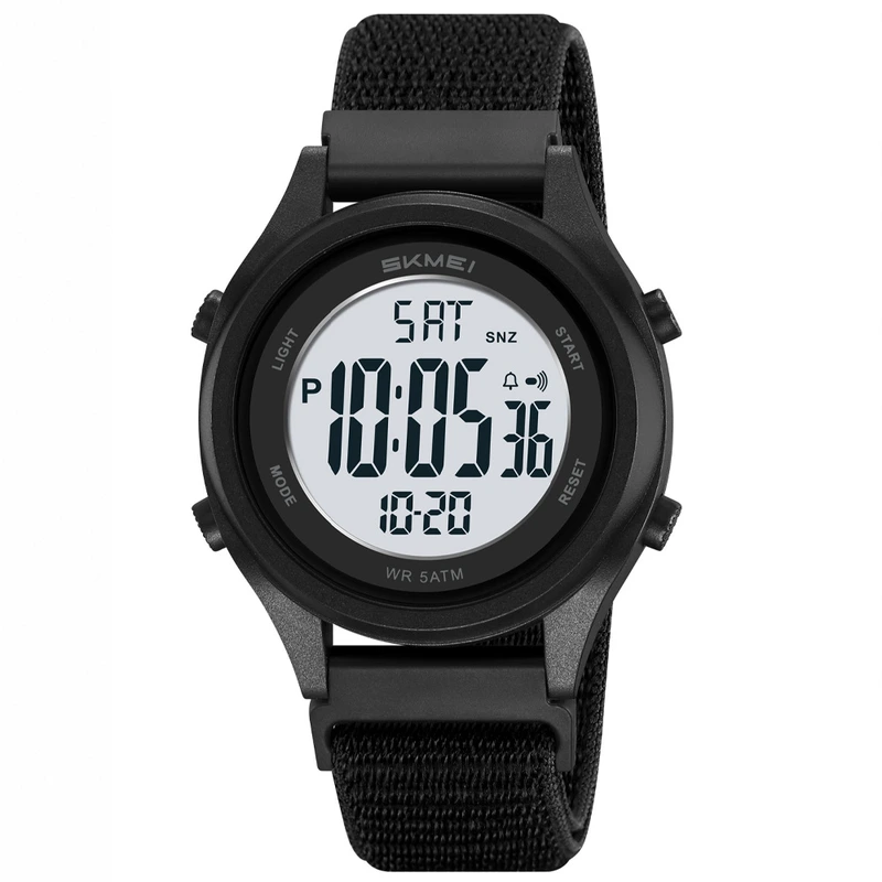 Чоловічий наручний годинник Skmei 2669NBKWT Black-White на нейлоновому ремінці — Skmei