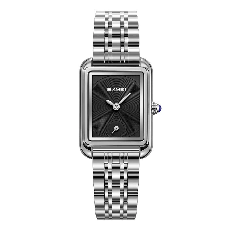 Жіночий годинник Skmei 2670SIBK Silver-Black у квадратному корпусі зі сріблястим браслетом — Skmei