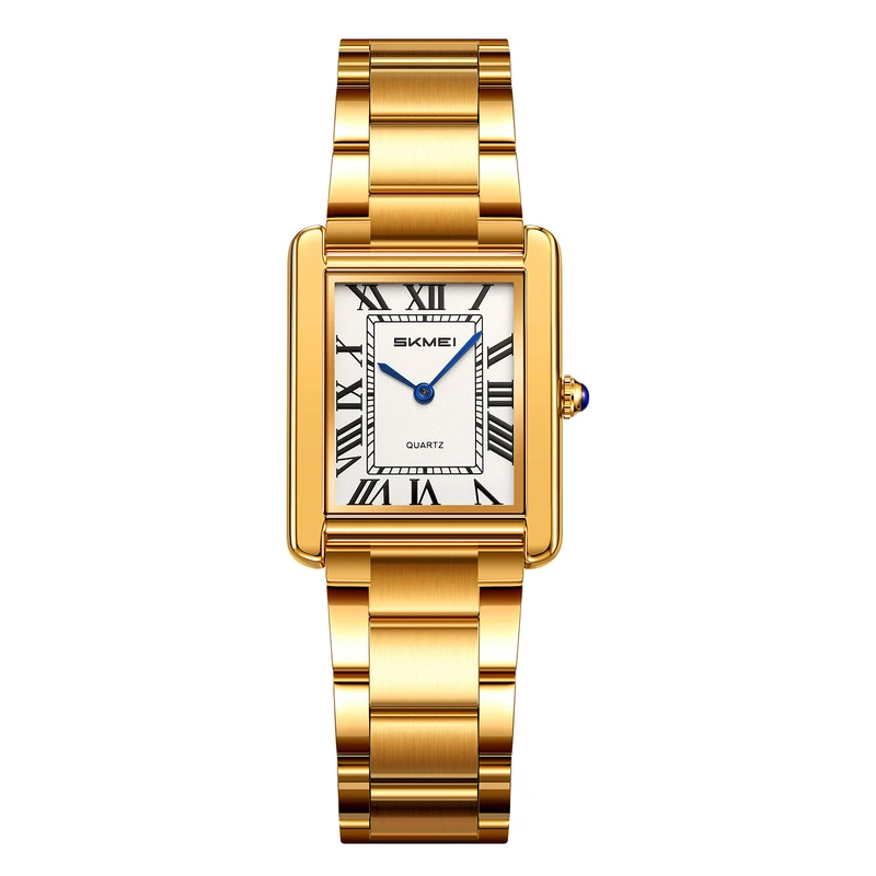 Жіночий годинник Skmei 2735SGD Gold - Steel у класичному стилі з золотистим браслетом та мінеральним склом — Skmei