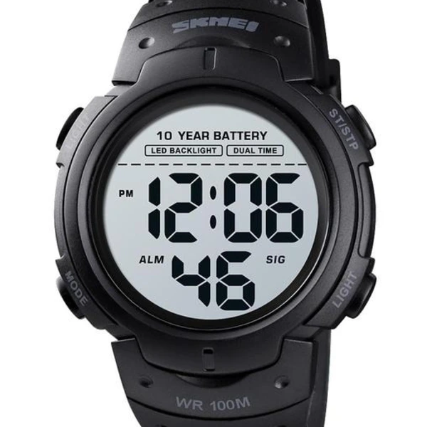 Чоловічий спортивний тактичний годинник Skmei Neon 10 Bar Black — Skmei