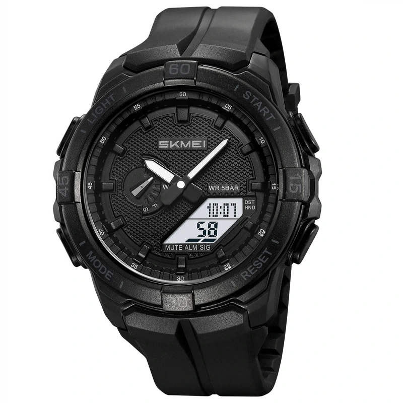Наручний годинник Skmei 2583BKWT Black-White з кварцовим механізмом та підсвіткою — Skmei