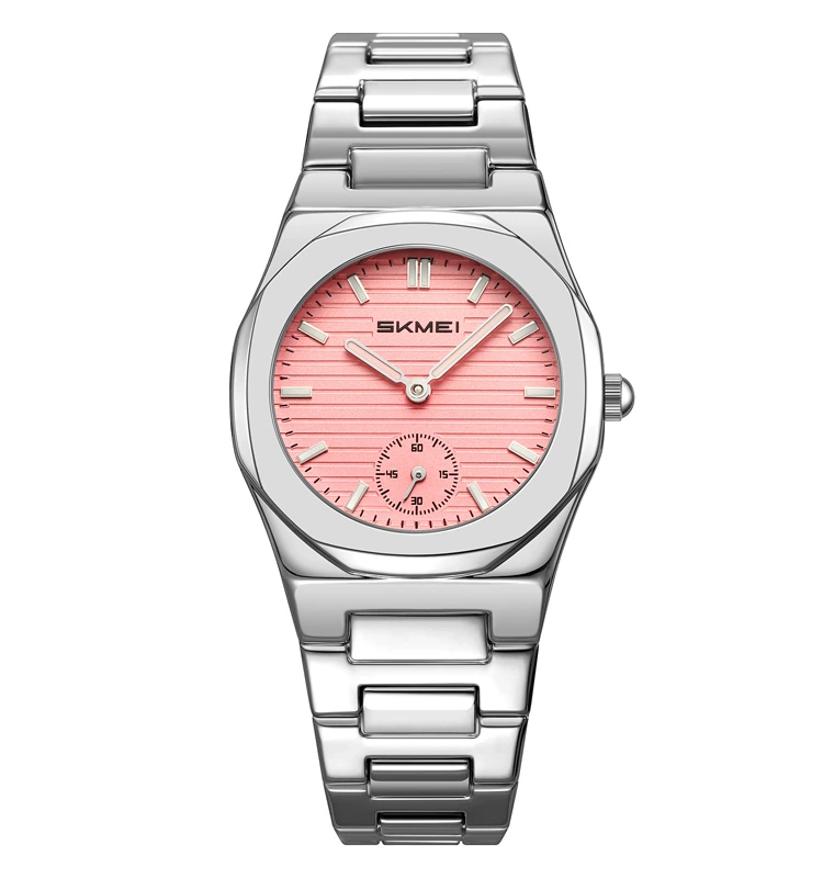 Наручний годинник Skmei 2681SIPK Silver-Pink зі сріблястим корпусом та рожевим циферблатом