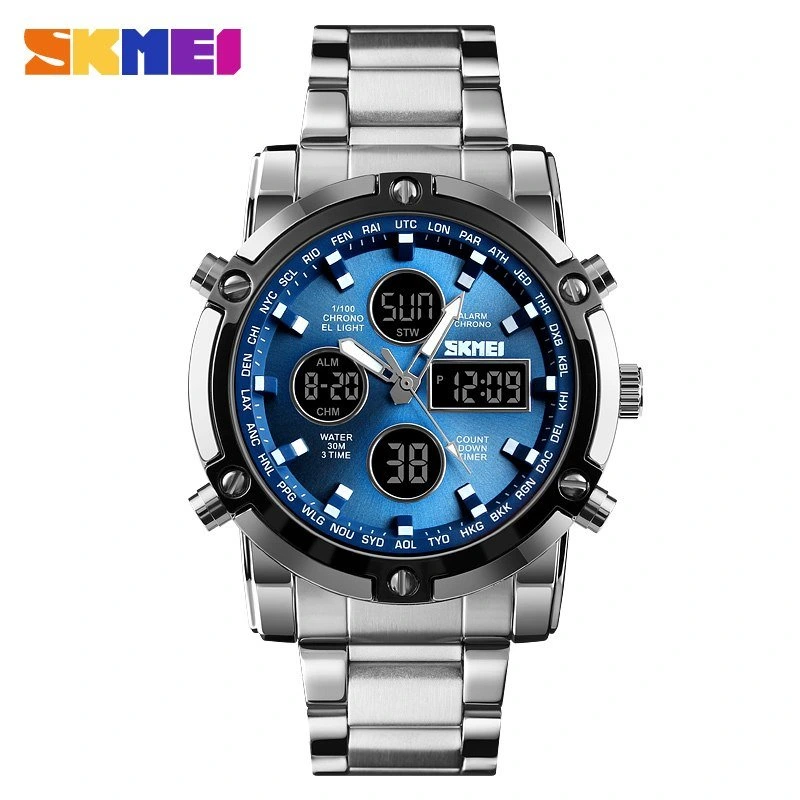 Skmei 1389BU Silver-Black-Blue — Skmei