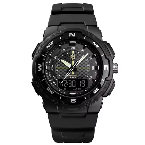 Годинник наручний Skmei 1454BKBK Ukraine (Чорний)