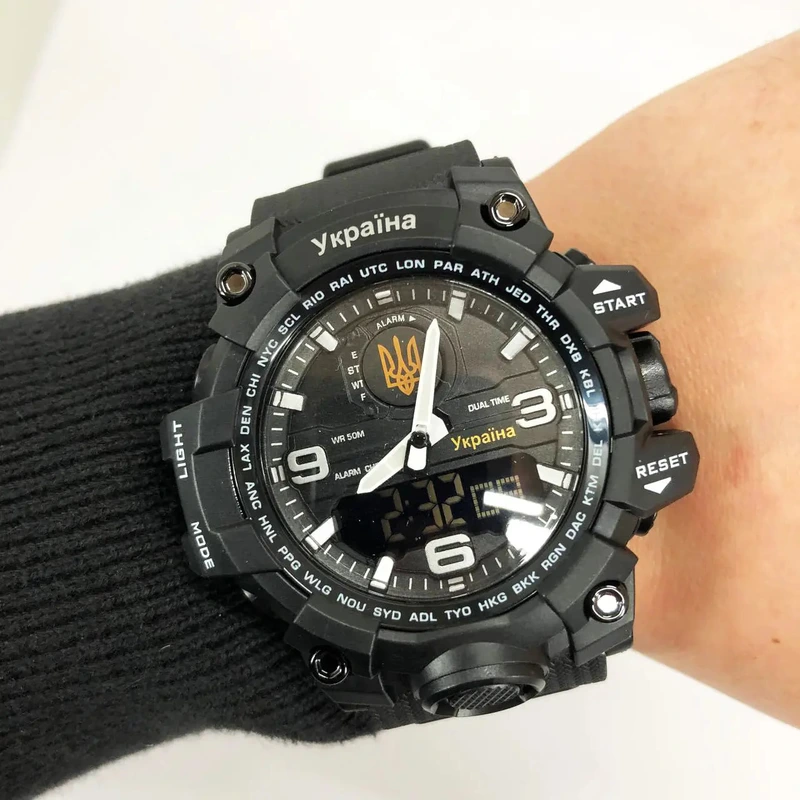 Годинник наручний Skmei 1586BK Ukraine (Чорний)