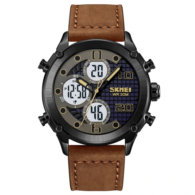 Skmei 1975LDKBNWT Dark Brown-White Leather. — Skmei