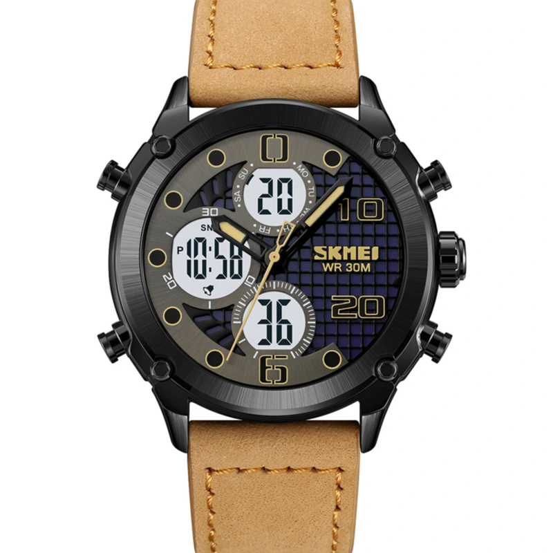 Skmei 1975LLTBNWT Light Brown-White Leather. — Skmei