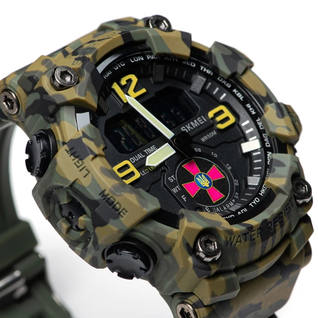 Чоловічий спортивний водостійкий тактичний годинник Skmei Brave ЗСУ