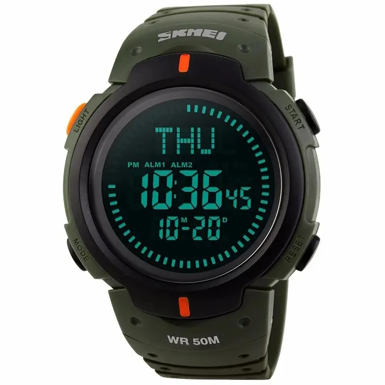 Чоловічий спортивний водостійкий тактичний з компасом годинник Skmei Kompass Nano з компасом