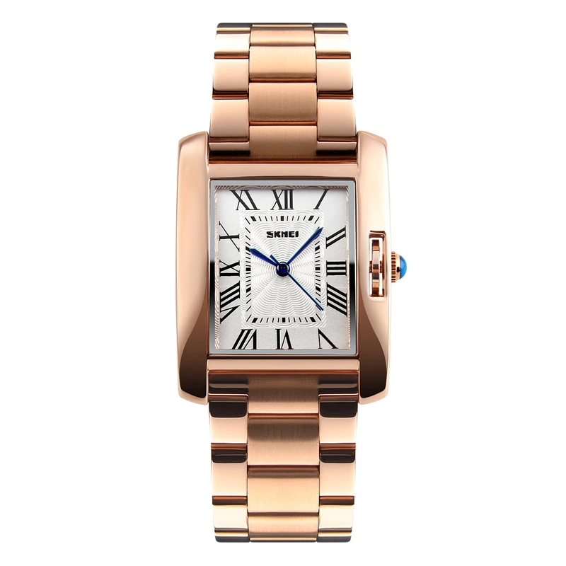 Жіночий наручний годинник Skmei 1284RG Rose Gold у кольорі рожеве золото з металевим браслетом — Skmei