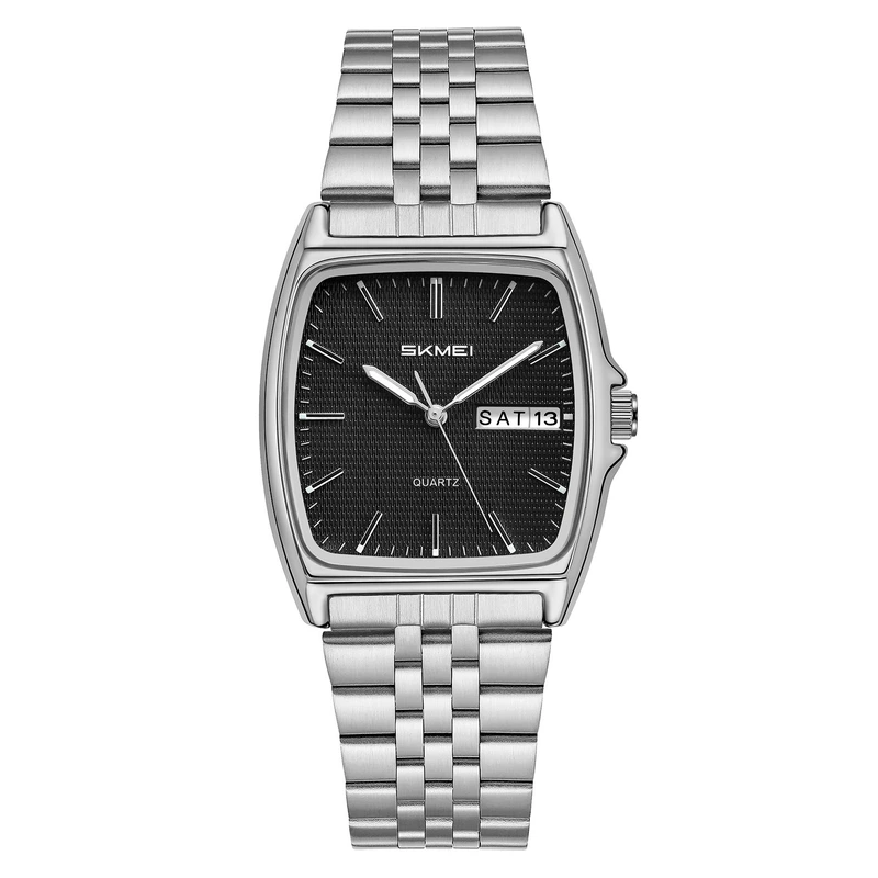 Жіночий годинник Skmei 2628SIBK Silver-Black з металевим браслетом та мінеральним склом — Skmei