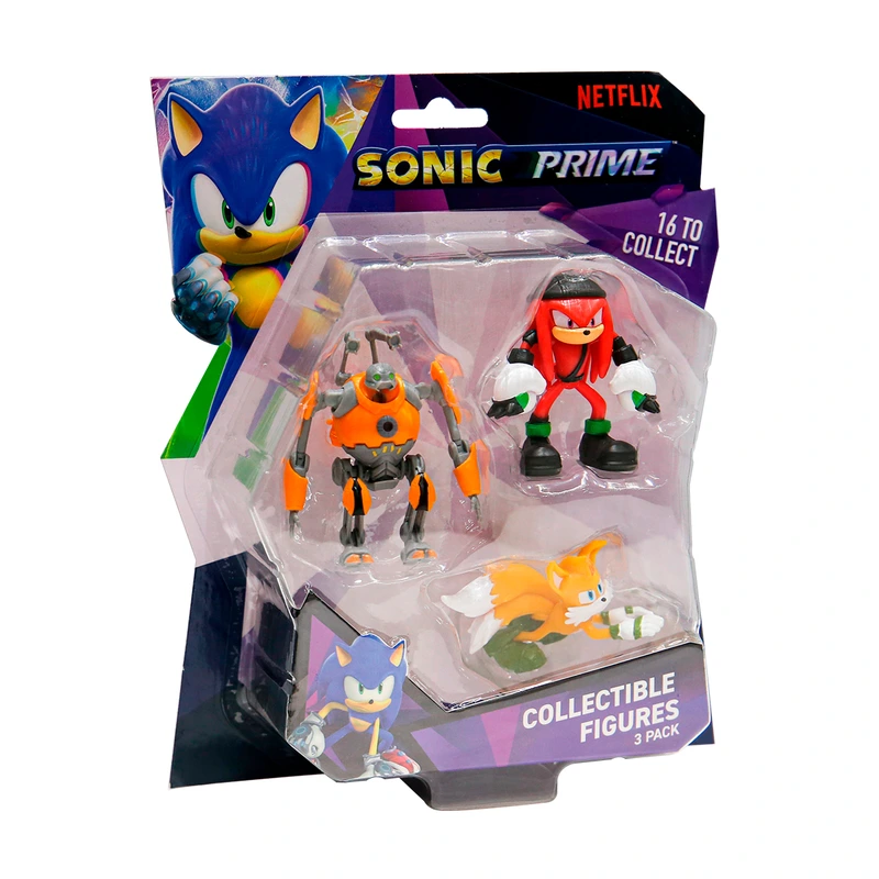 Набір ігрових фігурок SONIC PRIME – ЕҐФОРСЕР, НАКЛЗ, ТЕЙЛЗ (3 фiгурки, 6,5 cm) — Sonic