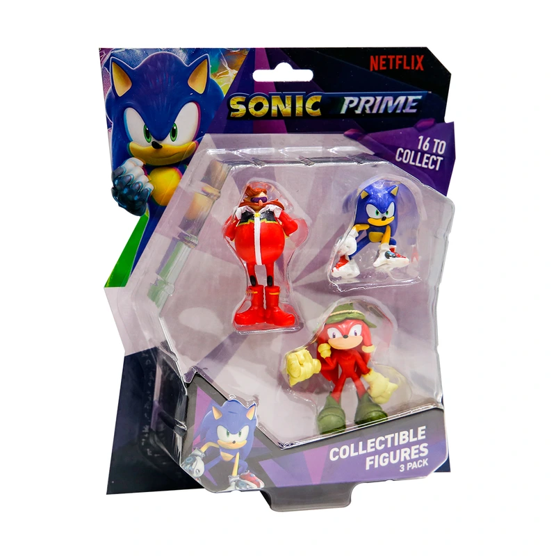 Набір ігрових фігурок SONIC PRIME – СОНІК, НАКЛЗ, ДОКТОР ЕҐМАН (3 фiгурки, 6,5 cm) — Sonic