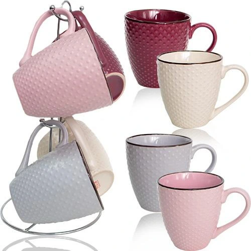 Набір 4 кружки "Dots" 350мл на металевій стійці