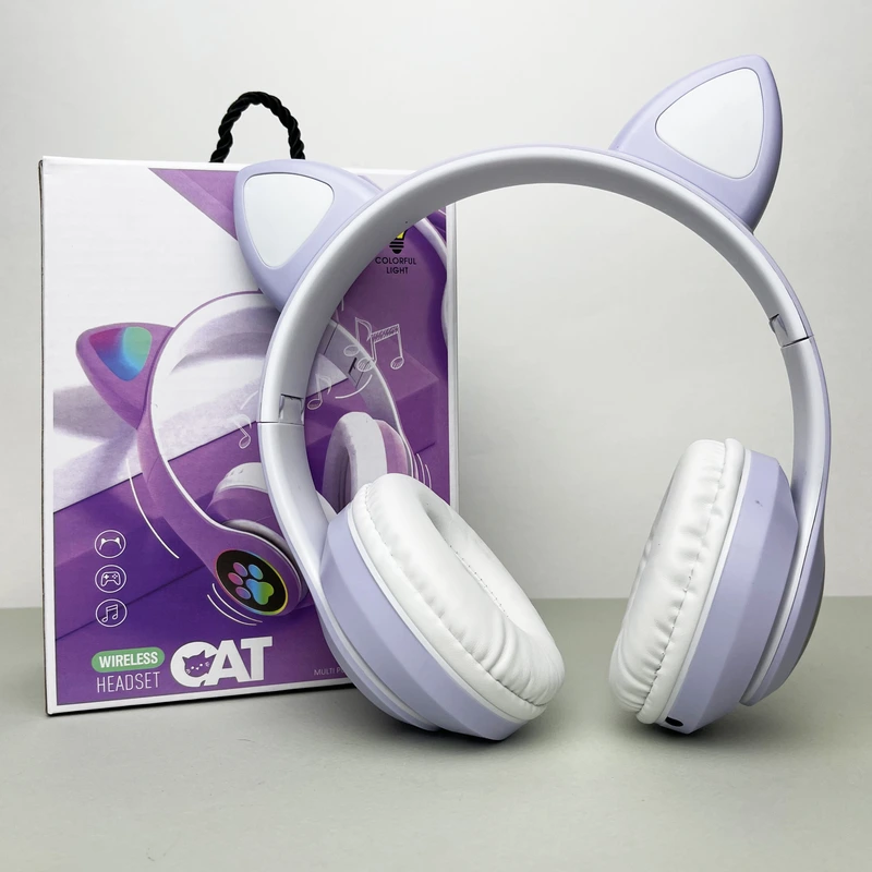 Бездротові навушники Cat Ear RGB STN-28 (Бузковий)