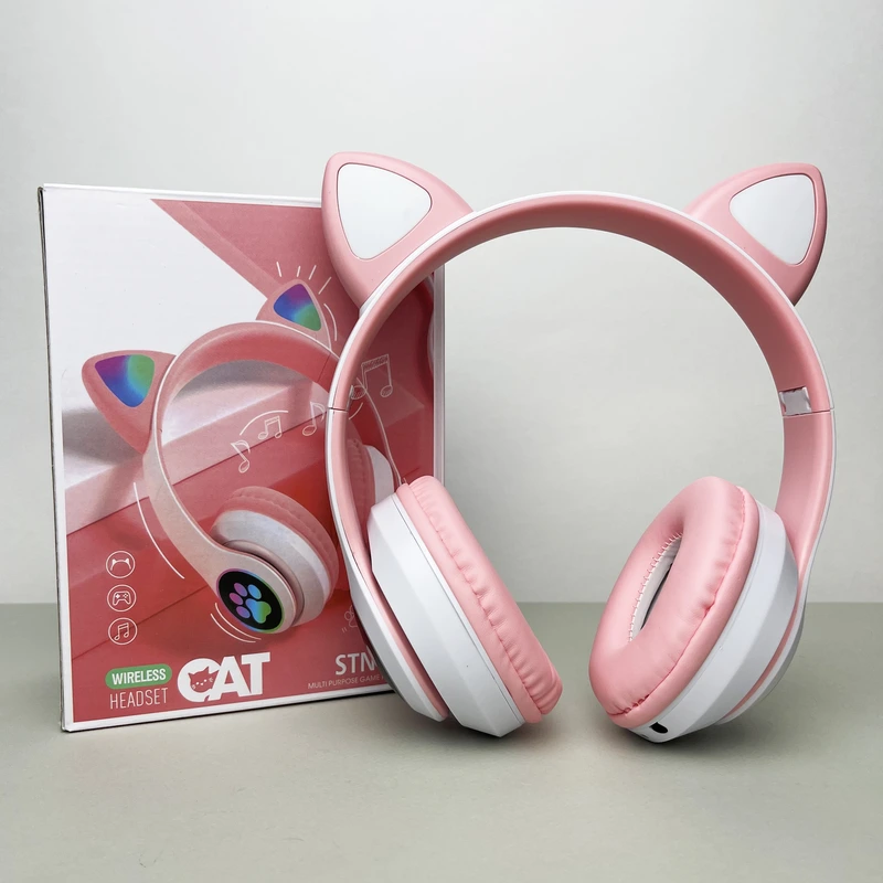 Бездротові навушники Cat Ear RGB STN-28 (Рожевий)