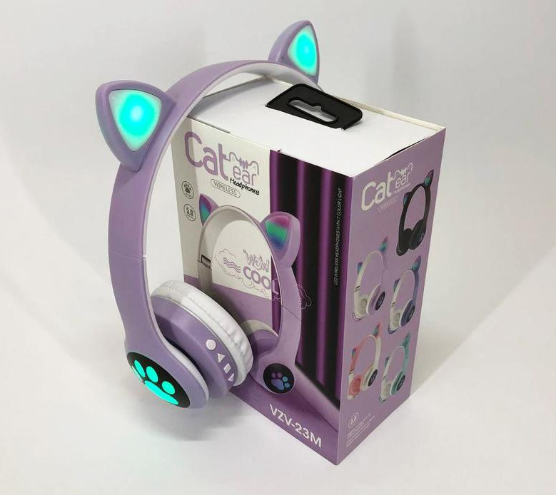 Бездротові навушники Cat Ear RGB VIV-23M (Рожевий)