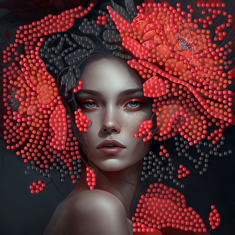 Алмазна мозаїка "Загадкова пані" ZAV1818-11, 18х18 см