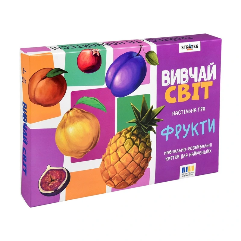 Дитячі навчальні картки "Вивчай світ: Фрукти" 30805, 20 карточек — Strateg