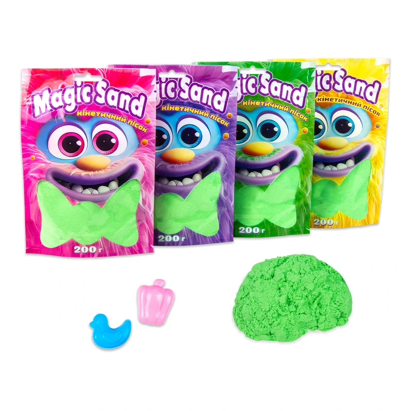 Кінетичний пісок Strateg Magic sand в пакеті 39401-2 зелений, 0,200 кг — Strateg