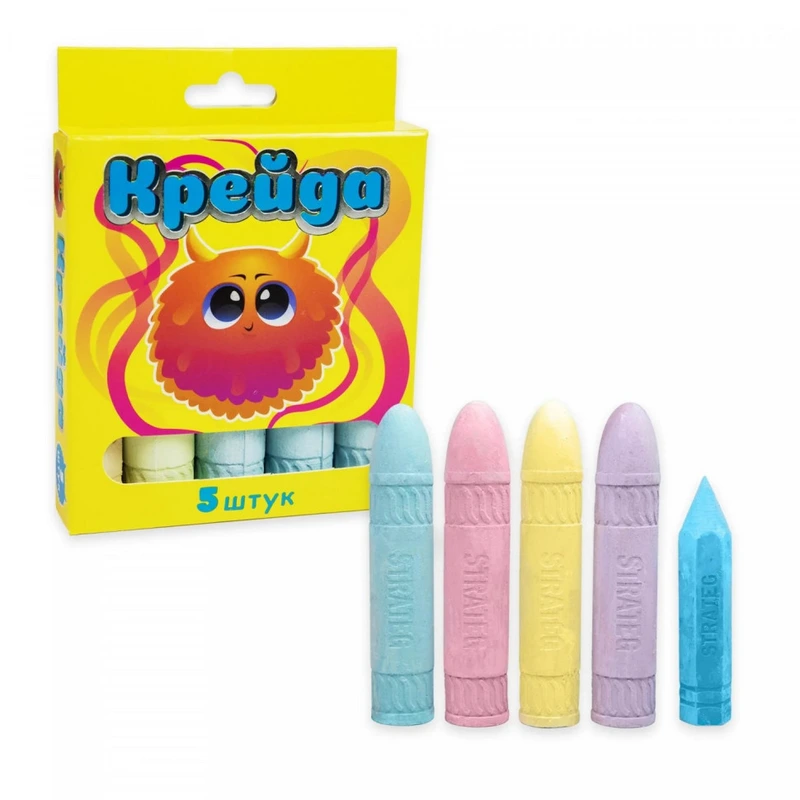 Крейда "Куля" 50117, 5 штук, різнокольорова — Strateg